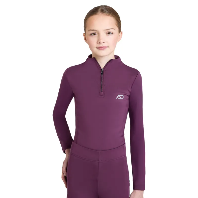 Aztec Diamond Young Rider Long Sleeve Junior Base Layer - Plum Pre-Order