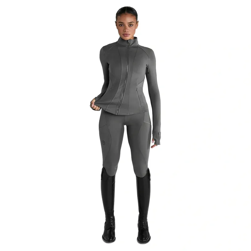 Aztec Diamond Fitted Women's Jacket - Ash Grey-2