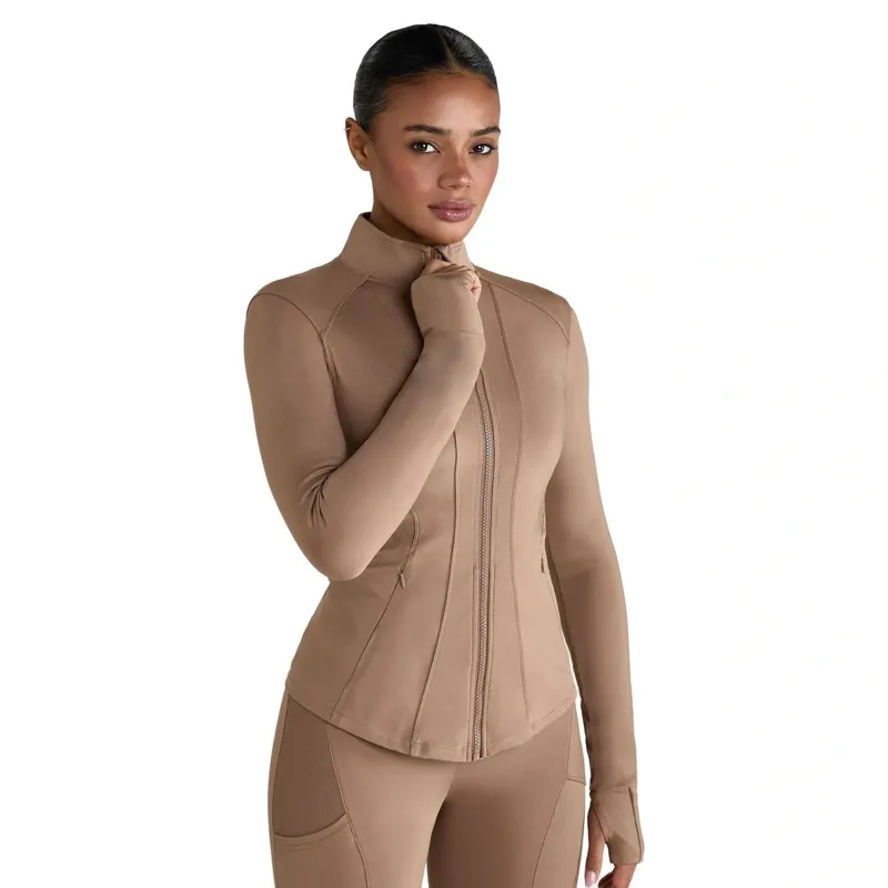 Aztec Diamond Fitted Women's Jacket - Camel