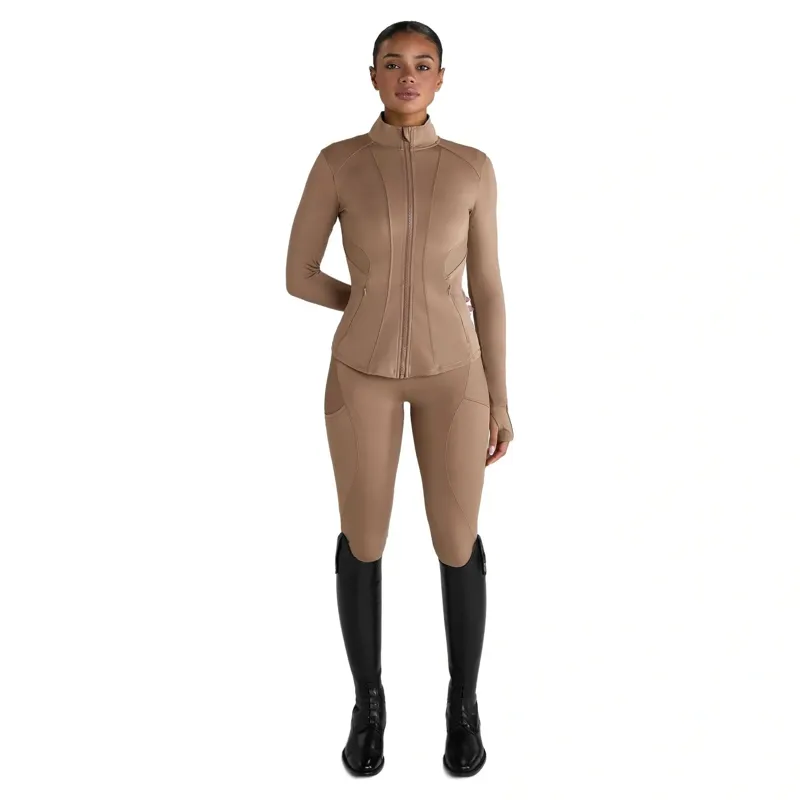 Aztec Diamond Fitted Women's Jacket - Camel-1