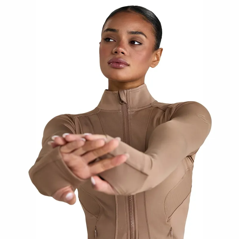Aztec Diamond Fitted Women's Jacket - Camel-7