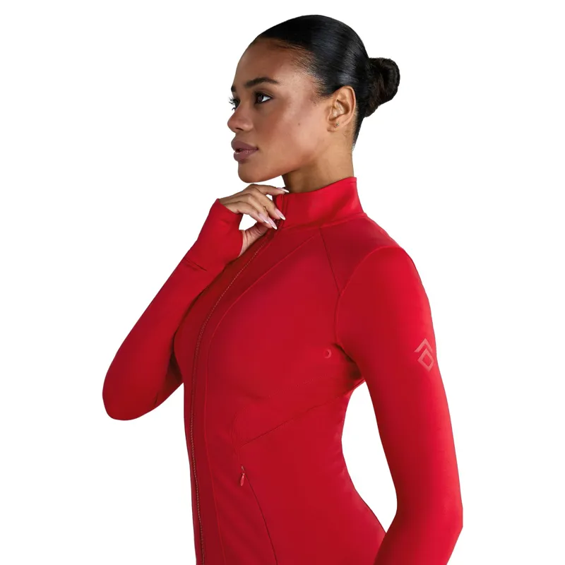 Aztec Diamond Fitted Women's Jacket - Crimson-1