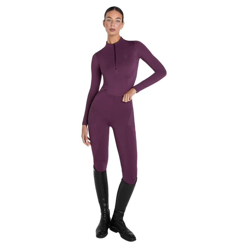 Aztec Diamond Core Full Grip Womens Riding Leggings - Plum Pre-Order-1