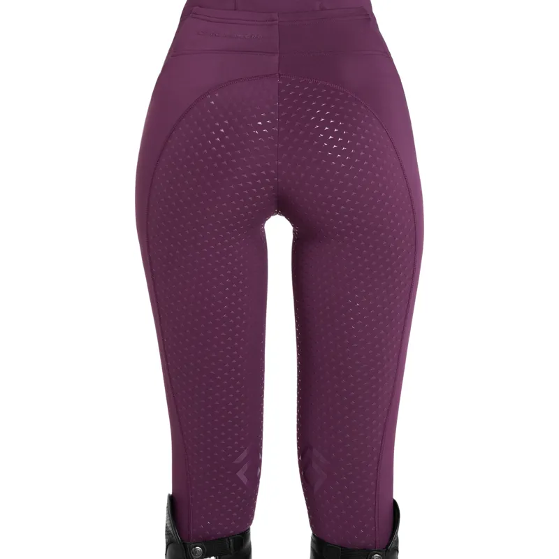 Aztec Diamond Core Full Grip Womens Riding Leggings - Plum Pre-Order-3