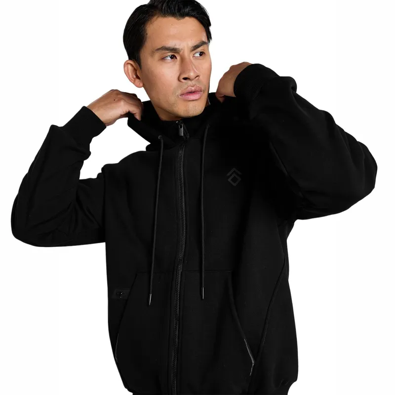 Aztec Diamond Core Men's Full Zip Hoodie - Black-1