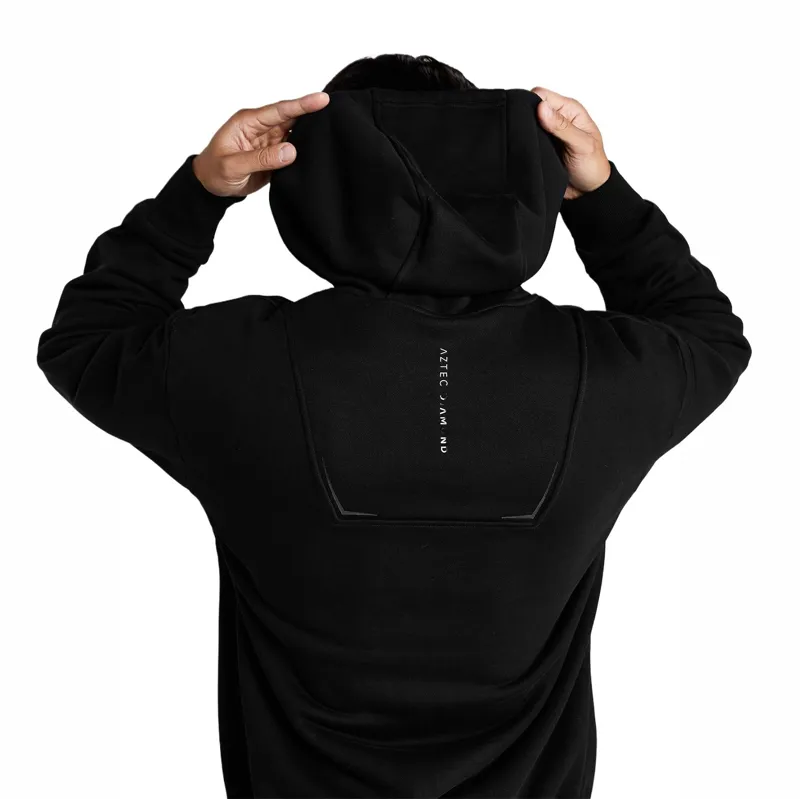 Aztec Diamond Core Men's Full Zip Hoodie - Black-3