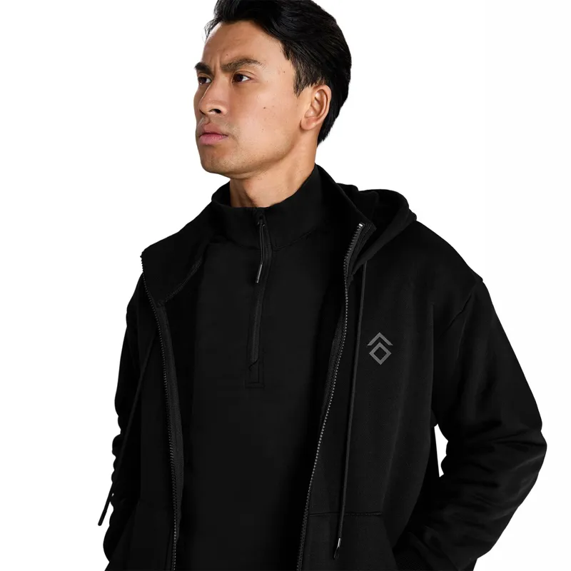 Aztec Diamond Core Men's Full Zip Hoodie - Black-4