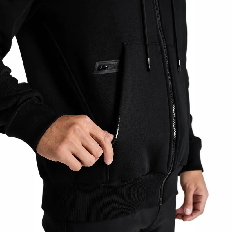 Aztec Diamond Core Men's Full Zip Hoodie - Black-5