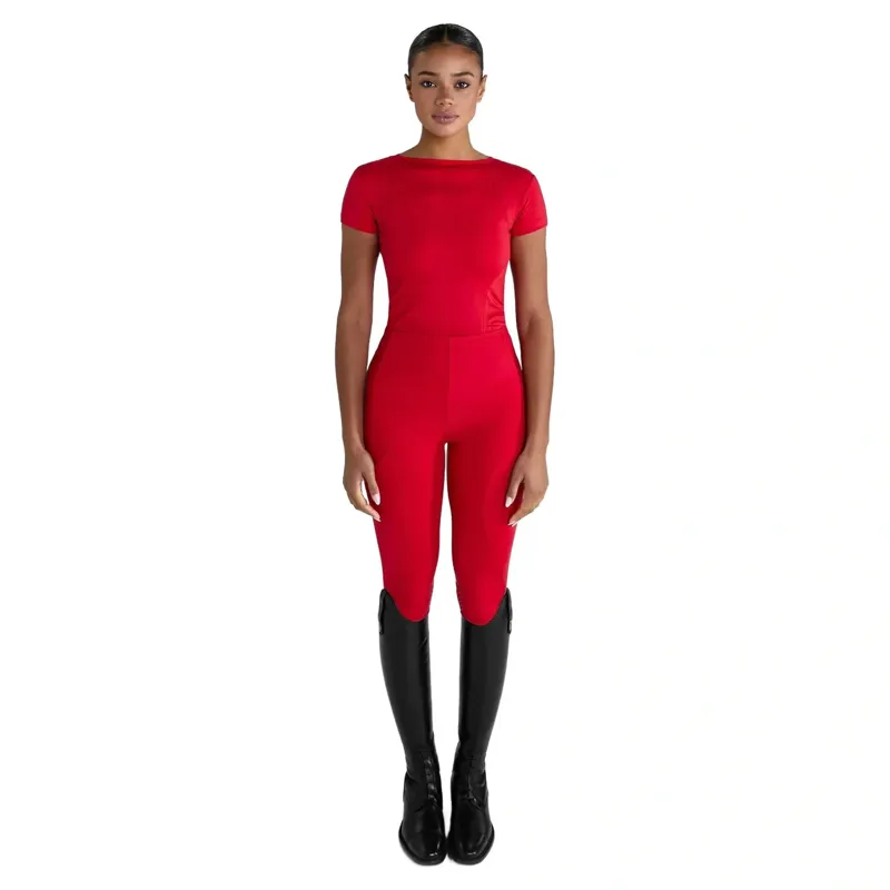 Aztec Diamond Core Women's Tech Short Sleeve Tee - Crimson-2