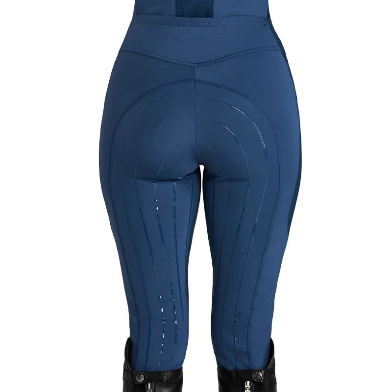 Aztec Diamond Define Full Grip Ladies Riding Leggings - Azul-2