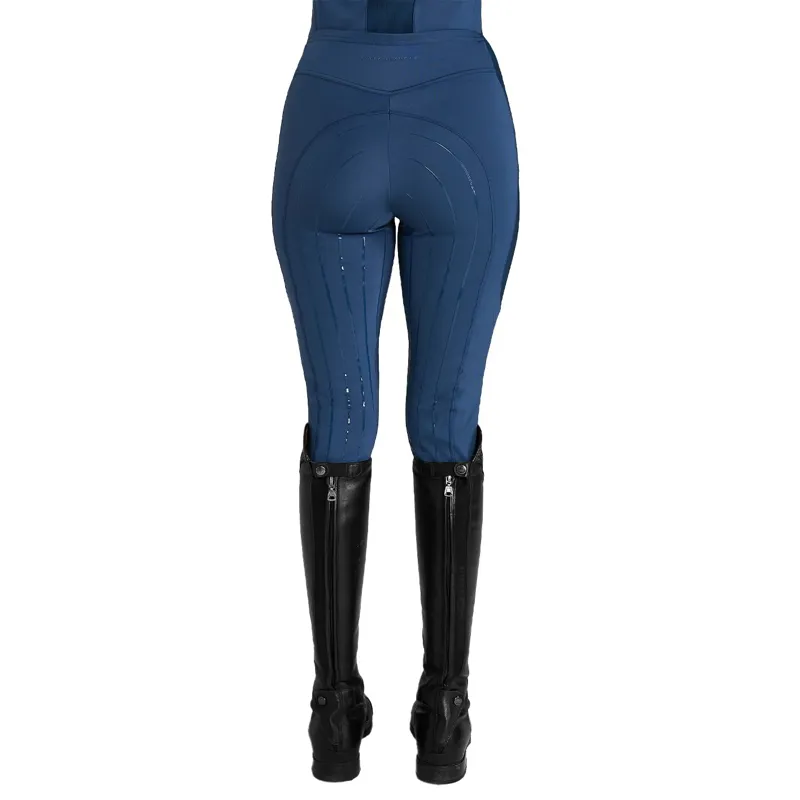 Aztec Diamond Define Full Grip Ladies Riding Leggings - Azul-5