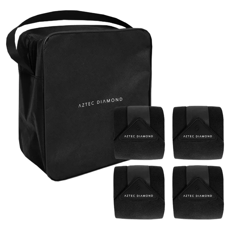 Aztec Diamond Fleece Polo Wraps - Black-1