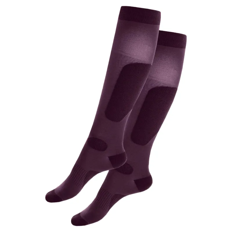 Aztec Diamond Padded Tall Riding Socks 2 Pack - Plum-1