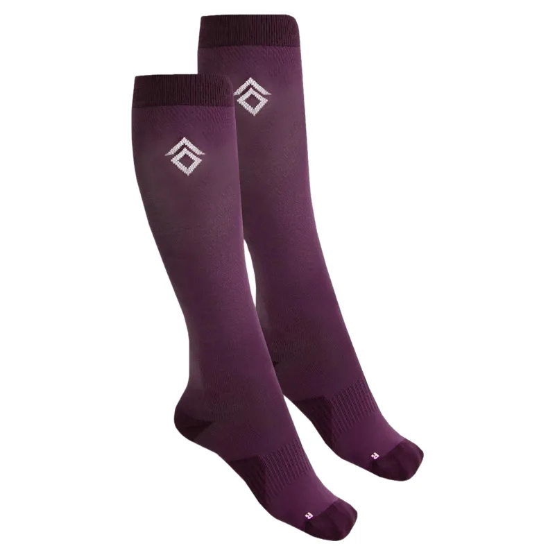 Aztec Diamond Padded Tall Riding Socks 2 Pack - Plum