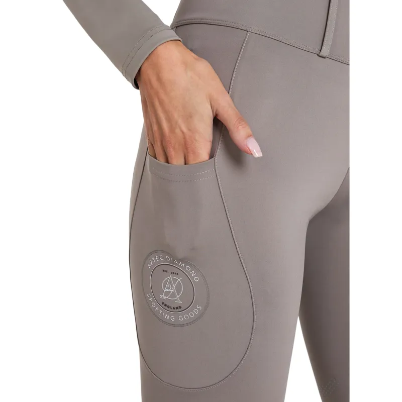 Aztec Diamond Sporting Goods Women's Knee Grip Riding Tights - Stone Pre-Order-4