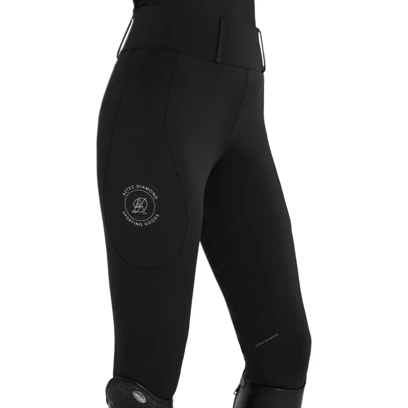 Aztec Diamond Sporting Goods Womens Knee Grip Riding Tights - Black Pre-Order