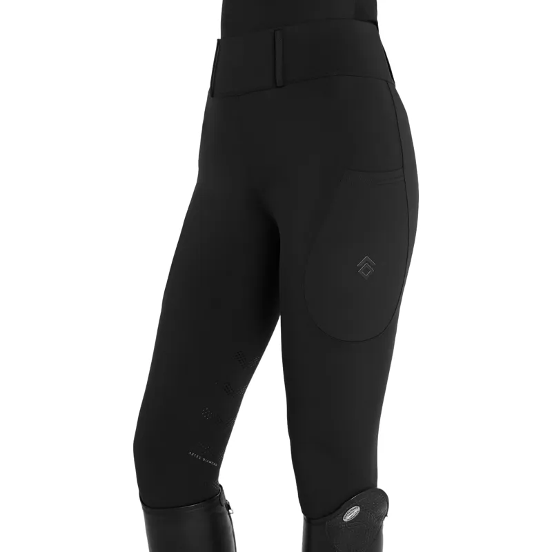 Aztec Diamond Sporting Goods Womens Knee Grip Riding Tights - Black Pre-Order-2