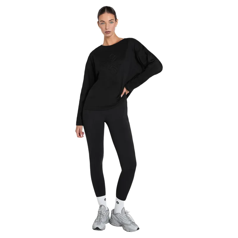 Aztec Diamond Loose Emboss Women's Tee - Black Pre-Order-3