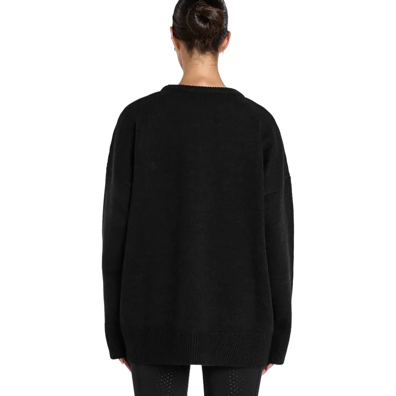 Aztec Diamond Women's Knit Crew Neck Sweater - Black Pre-Order-9