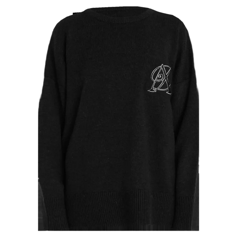 Aztec Diamond Women's Knit Crew Neck Sweater - Black Pre-Order-11