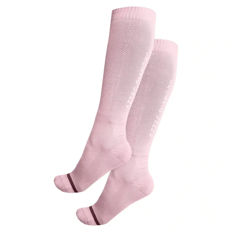 Aztec Diamond Young Rider Technical Riding Socks 2-Pack - Pink