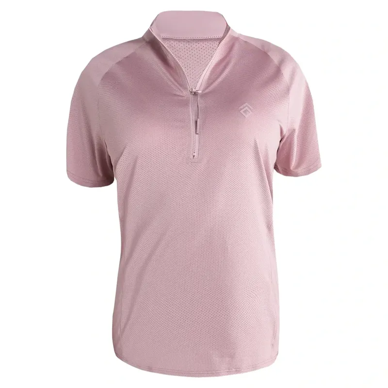 Aztec Diamond Ventilated Women's Short Sleeve Shirt - Pink-1