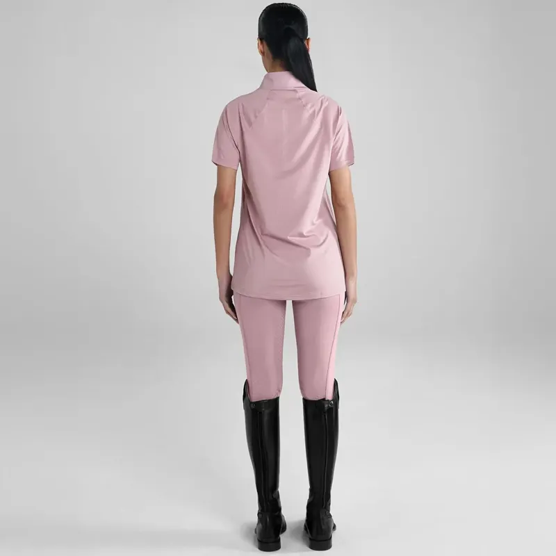 Aztec Diamond Ventilated Women's Short Sleeve Shirt - Pink-2