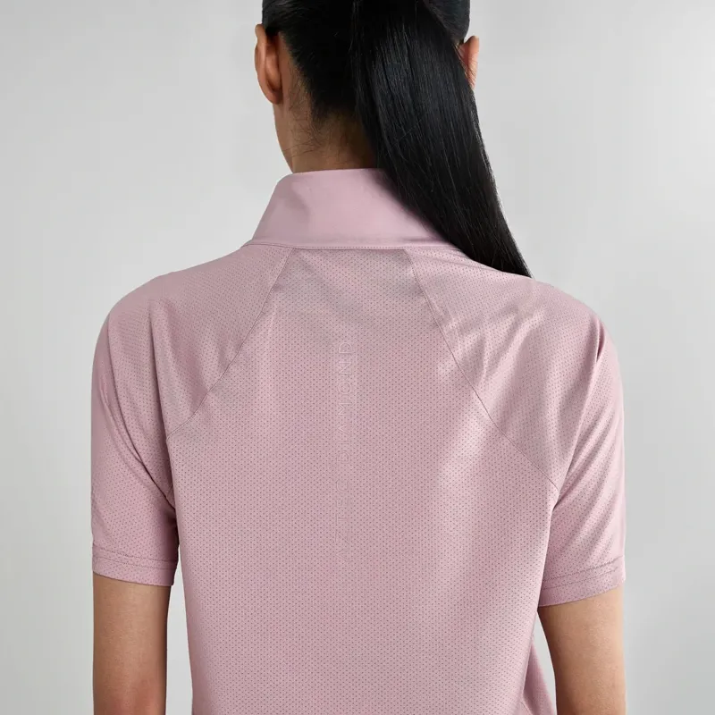 Aztec Diamond Ventilated Women's Short Sleeve Shirt - Pink-4