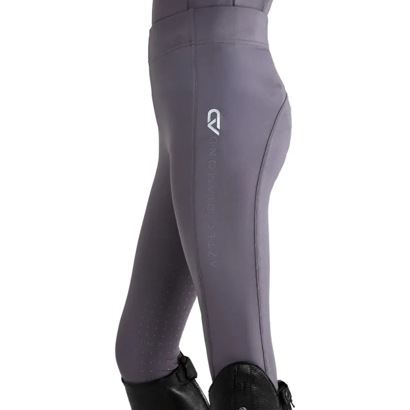 Aztec Diamond Young Rider Full Grip Junior Riding Leggings - Amethyst