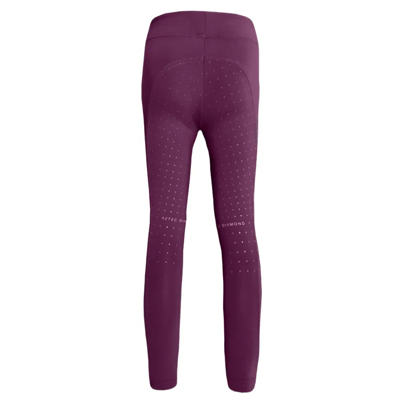Aztec Diamond Young Rider Full Grip Riding Leggings - Plum Pre-Order-6