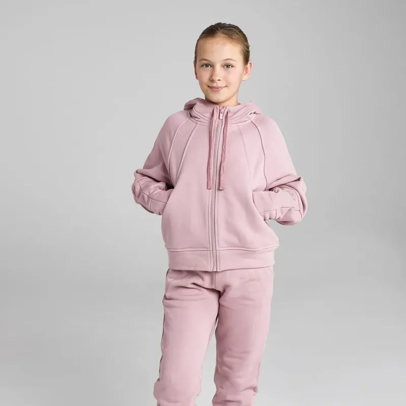 Aztec Diamond Young Rider Panel Full Zip Junior Hoodie - Pink-2