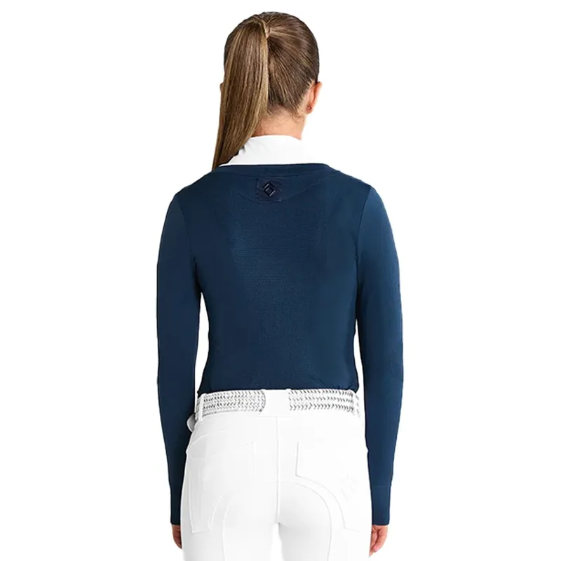 Aztec Diamond Young Rider Girls Show Sweater - Navy-5
