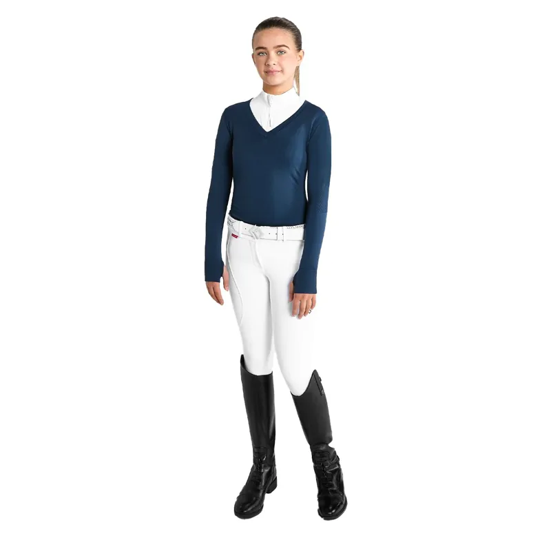 Aztec Diamond Young Rider Girls Show Sweater - Navy-1