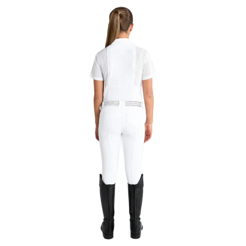 Aztec Diamond Young Rider Insert Mesh Show Shirt - White-3