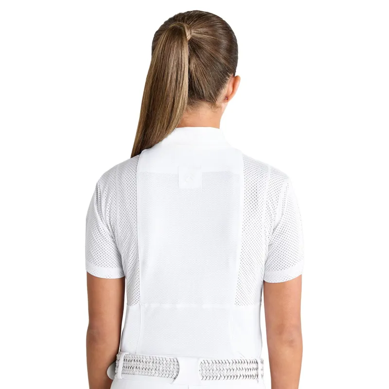 Aztec Diamond Young Rider Insert Mesh Show Shirt - White-4