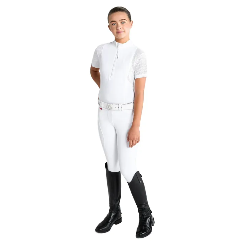 Aztec Diamond Young Rider Insert Mesh Show Shirt - White-5