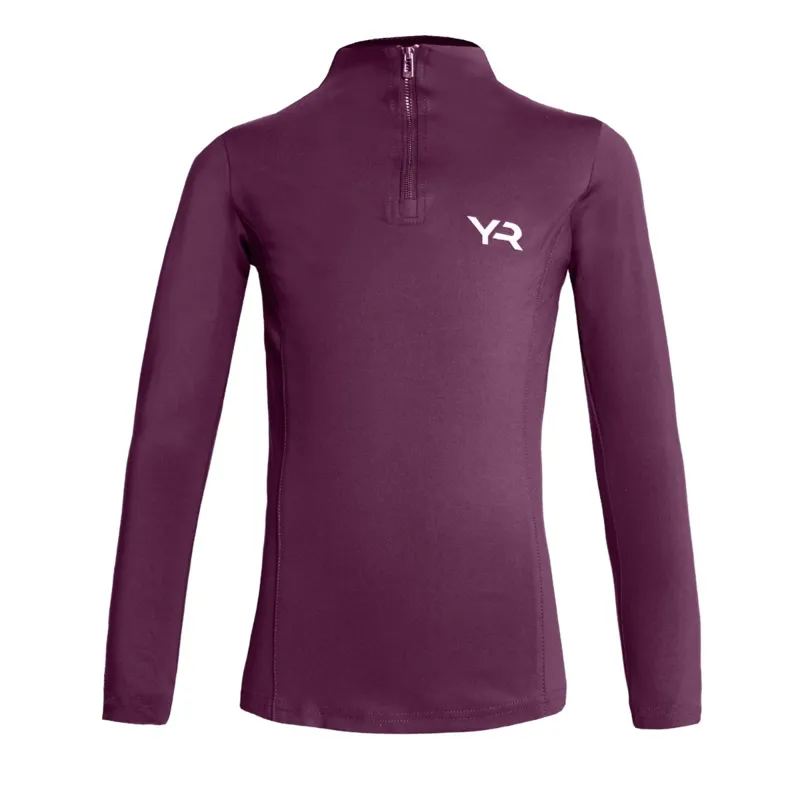 Aztec Diamond Young Rider Long Sleeve Junior Base Layer - Plum Pre-Order-1