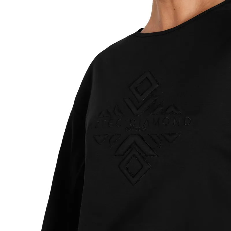 Aztec Diamond Loose Emboss Women's Tee - Black Pre-Order-4