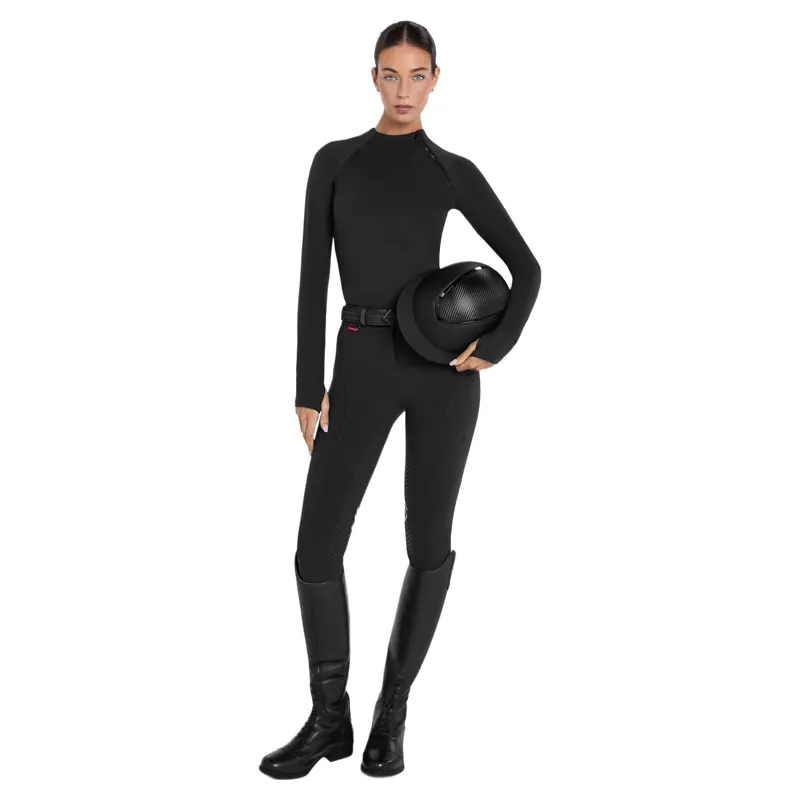 Aztec Diamond Soft Fleece Womens Thermal Base Layer - Black Pre-Order-2