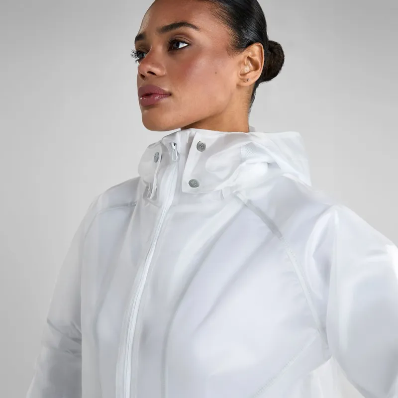 Aztec Diamond Mesh Women's Rain Jacket - White-3