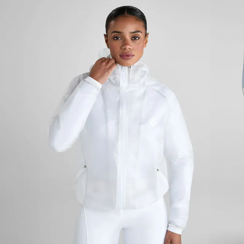 Aztec Diamond Mesh Women's Rain Jacket - White-6