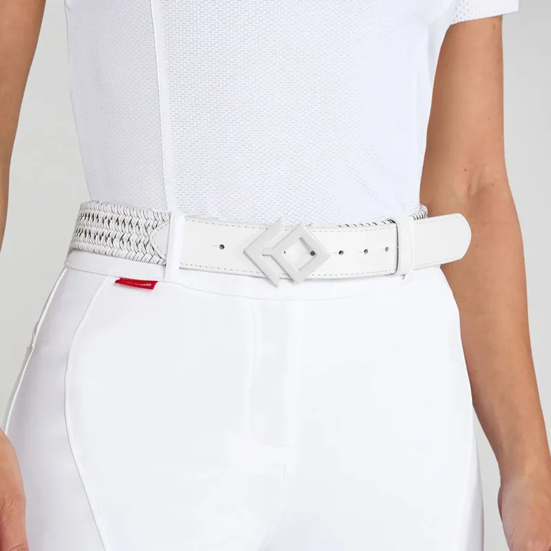 Aztec Diamond Young Rider Woven Belt - White-1