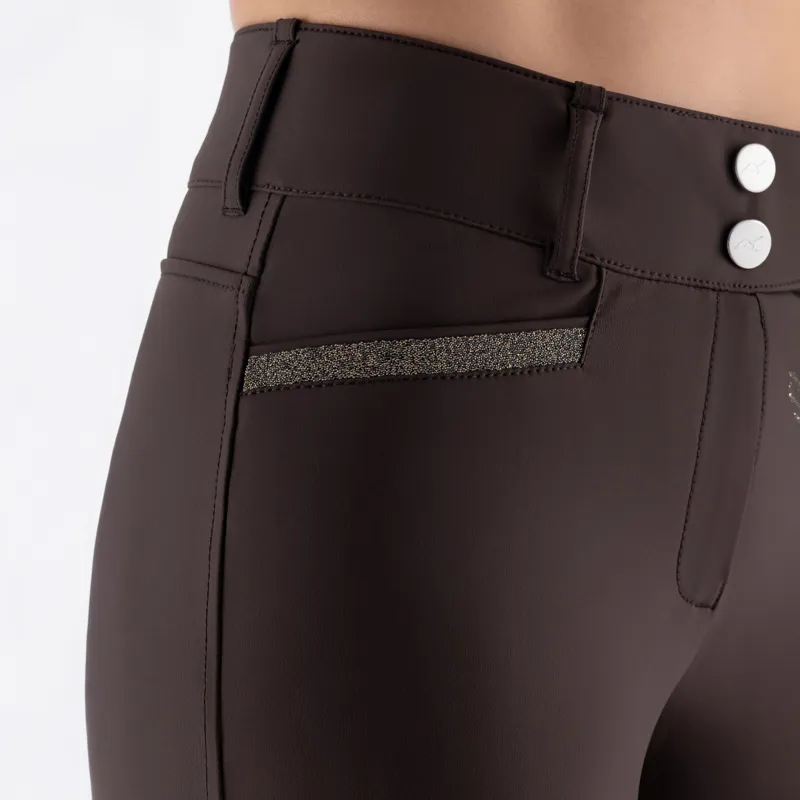Equiline Eqcrystalef Full Grip Women's Breeches - Coffee Bean-2