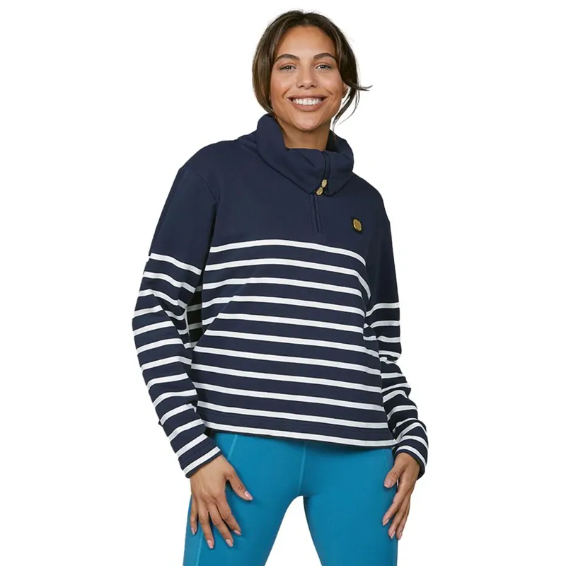 Toggi Barker Womens Quarter Zip Sweatshirt - Navy/White