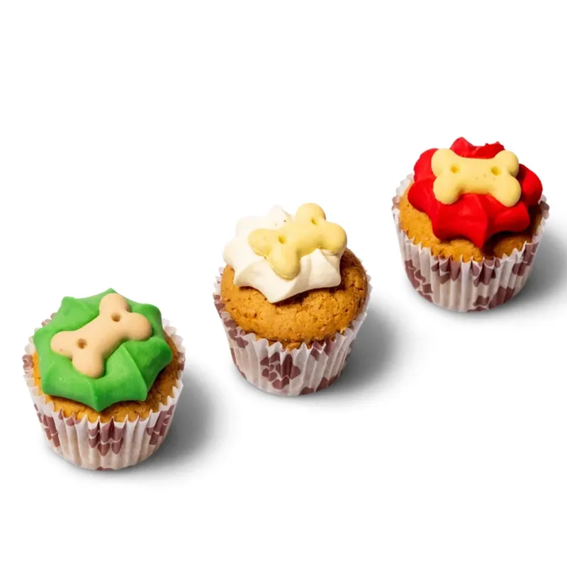 Barking Bakery Yappy Woofmas Mini Iced Cupcake Dog Treats 3 Pack-1