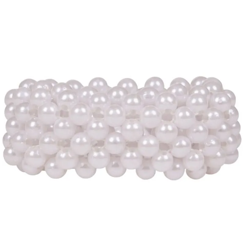 QHP Bead Scrunchie - White