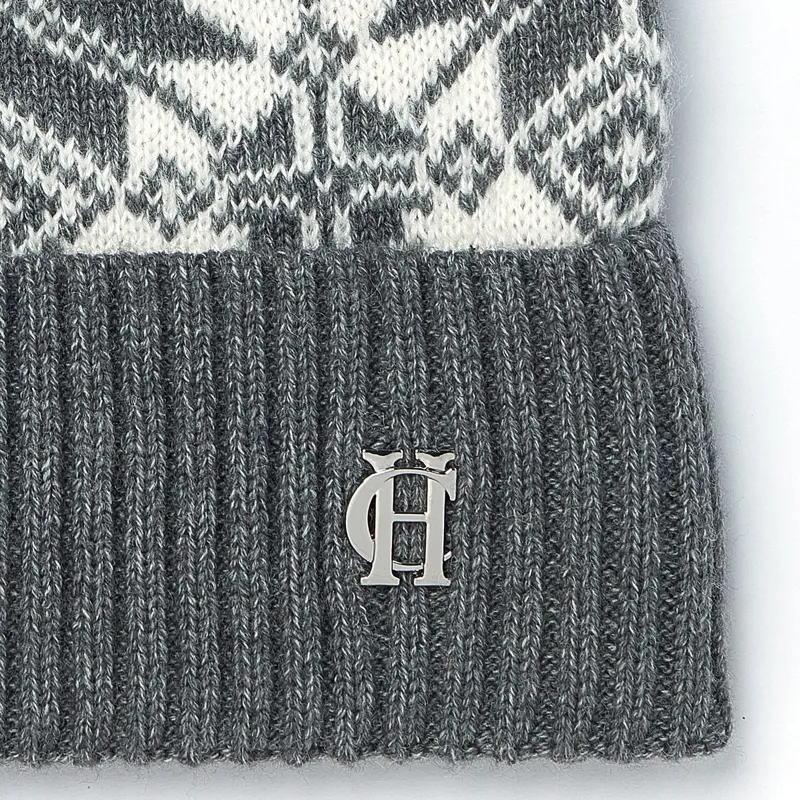 Holland Cooper Beatrice Bobble Hat - Gray Marl-2