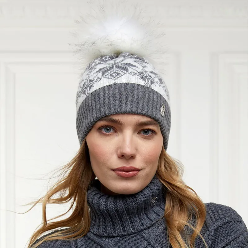Holland Cooper Beatrice Bobble Hat - Gray Marl