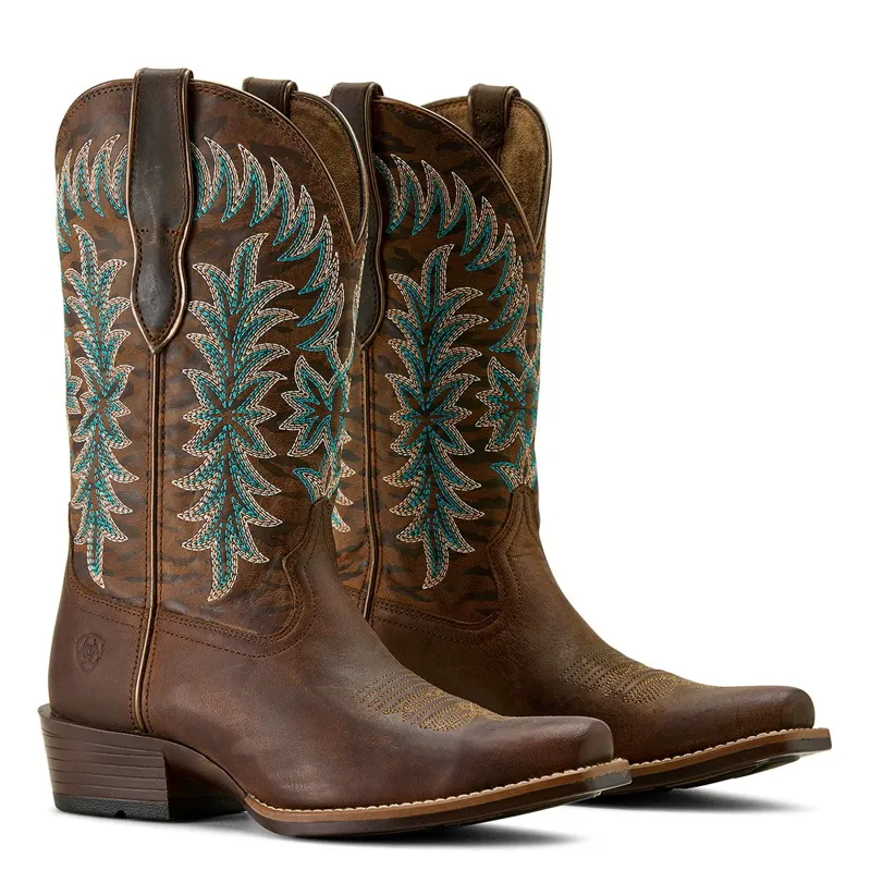 Ariat Women's Beaumont Western Boots - Sassy Brown/Gilded Tiger Print-4