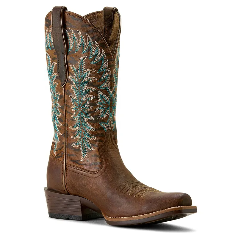 Ariat Women's Beaumont Western Boots - Sassy Brown/Gilded Tiger Print-3